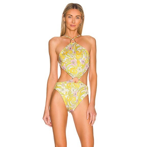 Cin Cin Other - Cin Cin Laguna One-Piece Cutout Swimsuit in Golden Paisley